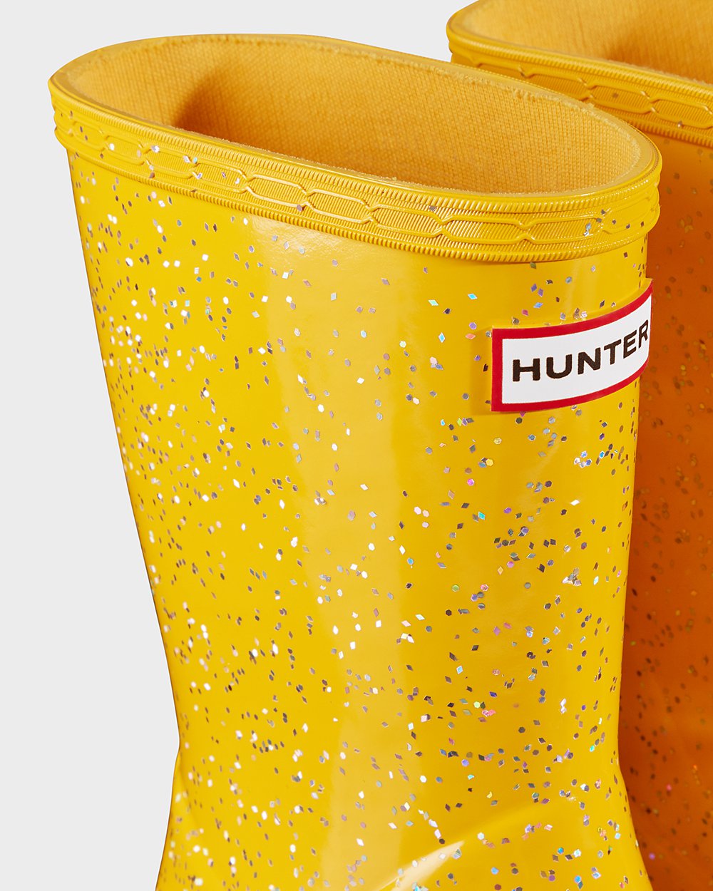 Bottes de Pluie Hunter Original First Giant Glitter Enfant Jaune BICFURY-79